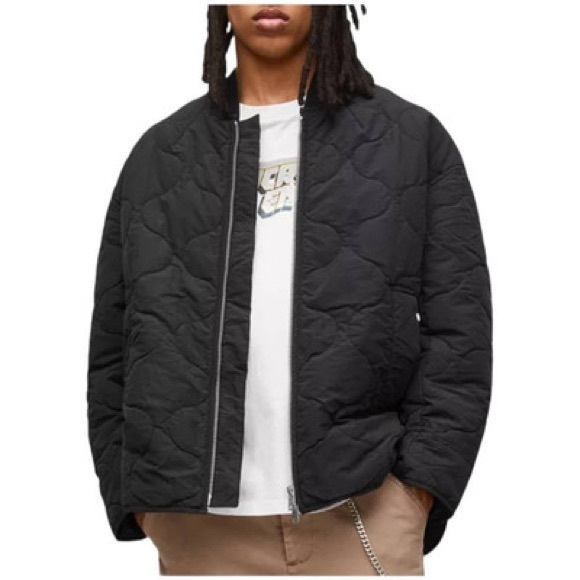 All Saints Other - ALLSAINTS Jiro Quilted Bomber Jacket in Koto Black Size Small New